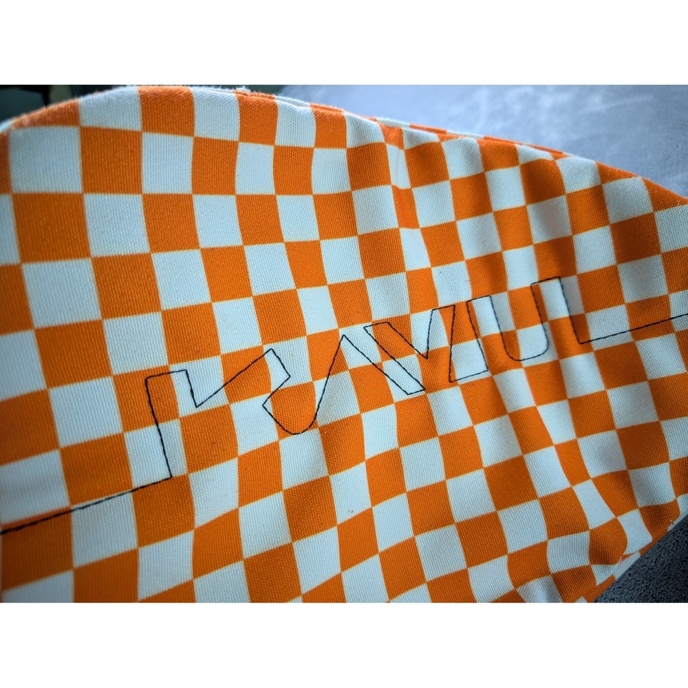 Kavu Rope Bag Orange White Checkered Canvas Sling Crossbody Backpack - Picture 4 of 6